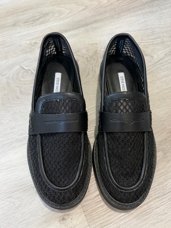 Steve Madden Shoes - Steve Madden Black Mesh Slip-On Penny Loafers